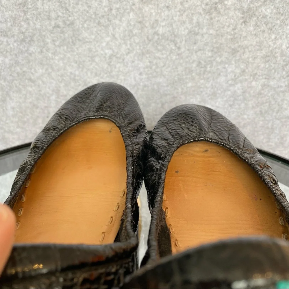 T22 Tieks by Gavrieli Obsidian Black embossed croc patent leather 9
